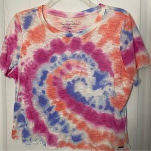 hollister tie dye crop top 🧡💕💙